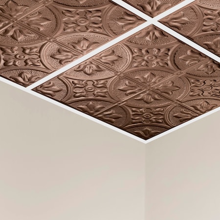Great Lakes Tin Jamestown Ceiling Tile, 24 in W x 24 in L, 15/16 in Grid Size, 5 PK Y5105