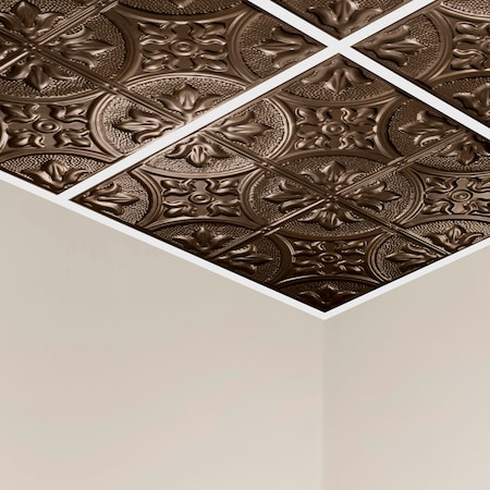 Great Lakes Tin Jamestown Ceiling Tile, 24 in W x 24 in L, 15/16 in Grid Size, 5 PK Y5106