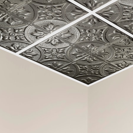 Great Lakes Tin Jamestown Ceiling Tile, 24 in W x 24 in L, 15/16 in Grid Size, 5 PK Y5107