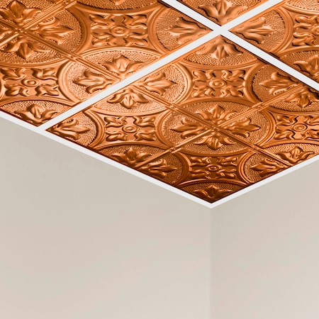 Great Lakes Tin Jamestown Ceiling Tile, 24 in W x 24 in L, 15/16 in Grid Size, 5 PK Y5108