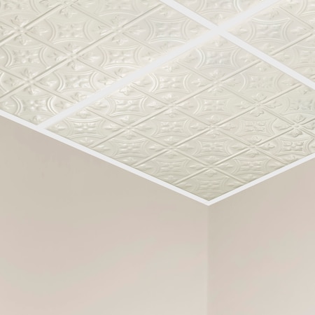 Great Lakes Tin Hamilton Ceiling Tile, 24 in W x 24 in L, 15/16 in Grid Size, 5 PK Y5202