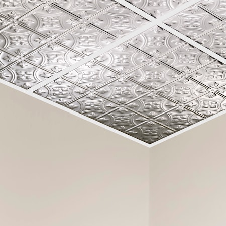 Great Lakes Tin Hamilton Ceiling Tile, 24 in W x 24 in L, 15/16 in Grid Size, 5 PK Y5204