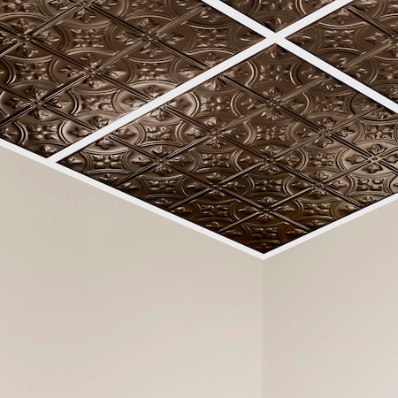 Great Lakes Tin Hamilton Ceiling Tile, 24 in W x 24 in L, 15/16 in Grid Size, 5 PK Y5206