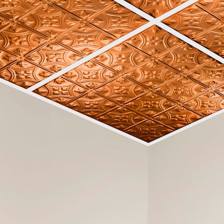 Great Lakes Tin Hamilton Ceiling Tile, 24 in W x 24 in L, 15/16 in Grid Size, 5 PK Y5208