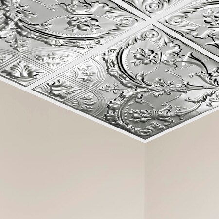 Great Lakes Tin Saginaw Ceiling Tile, 24 in W x 24 in L, 15/16 in Grid Size, 5 PK Y5303