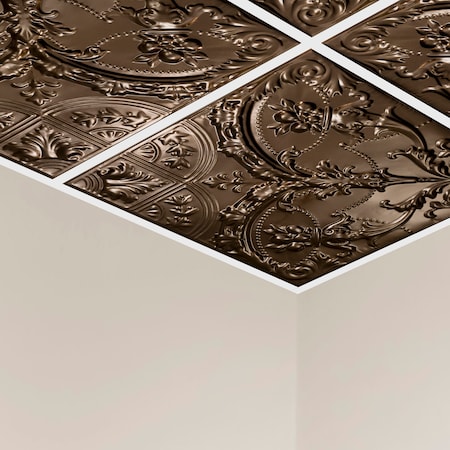 Great Lakes Tin Saginaw Ceiling Tile, 24 in W x 24 in L, 15/16 in Grid Size, 5 PK Y5306