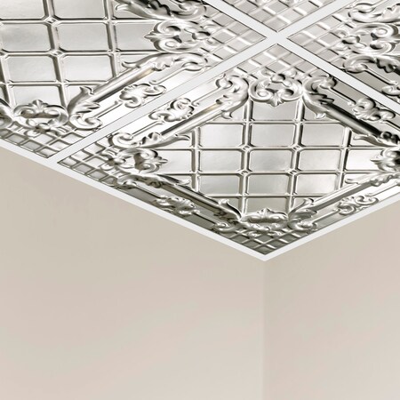 Great Lakes Tin Toledo Ceiling Tile, 24 in W x 24 in L, 15/16 in Grid Size, 5 PK Y5504