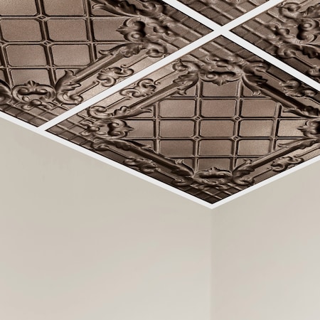 Great Lakes Tin Toledo Ceiling Tile, 24 in W x 24 in L, 15/16 in Grid Size, 5 PK Y5505