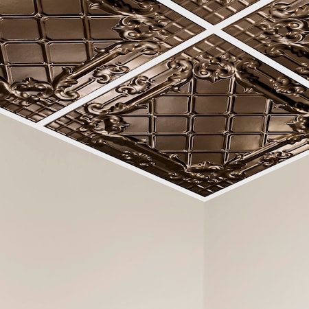 Great Lakes Tin Toledo Ceiling Tile, 24 in W x 24 in L, 15/16 in Grid Size, 5 PK Y5506