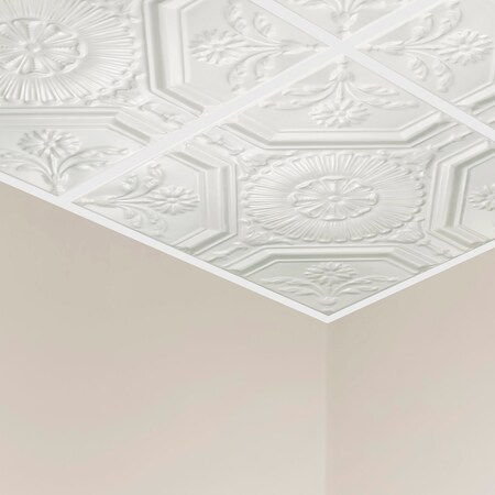 Great Lakes Tin Rochester Ceiling Tile, 24 in W x 24 in L, 15/16 in Grid Size, 5 PK Y5800