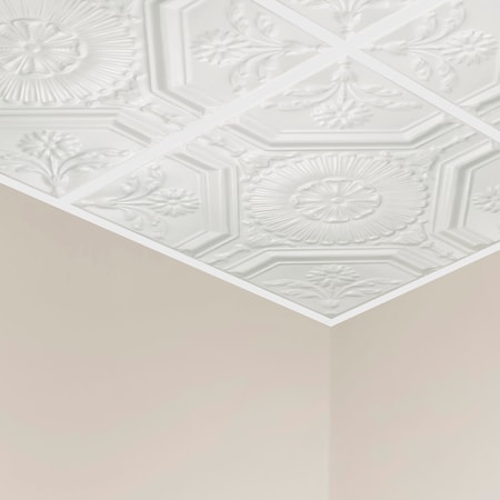 Great Lakes Tin Rochester Ceiling Tile, 24 in W x 24 in L, 15/16 in Grid Size, 5 PK Y5801