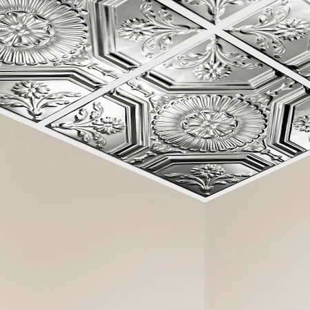Great Lakes Tin Rochester Ceiling Tile, 24 in W x 24 in L, 15/16 in Grid Size, 5 PK Y5803