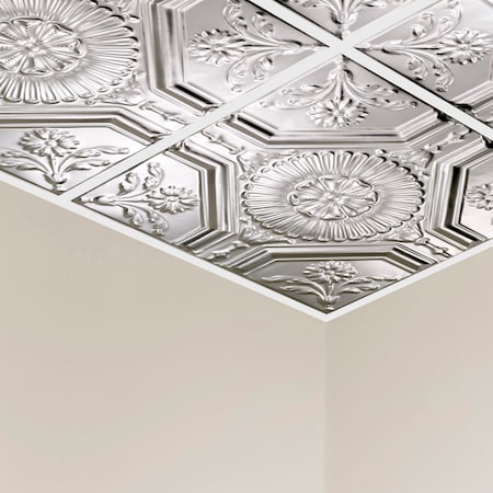 Great Lakes Tin Rochester Ceiling Tile, 24 in W x 24 in L, 15/16 in Grid Size, 5 PK Y5804