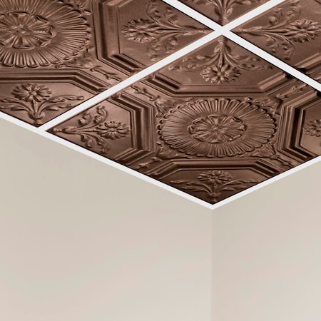 Great Lakes Tin Rochester Ceiling Tile, 24 in W x 24 in L, 15/16 in Grid Size, 5 PK Y5805