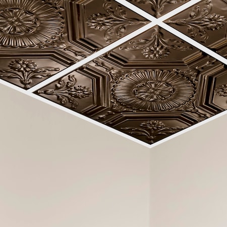 Great Lakes Tin Rochester Ceiling Tile, 24 in W x 24 in L, 15/16 in Grid Size, 5 PK Y5806