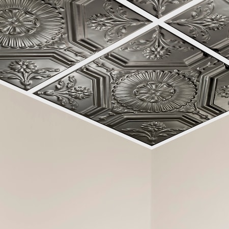 Great Lakes Tin Rochester Ceiling Tile, 24 in W x 24 in L, 15/16 in Grid Size, 5 PK Y5807