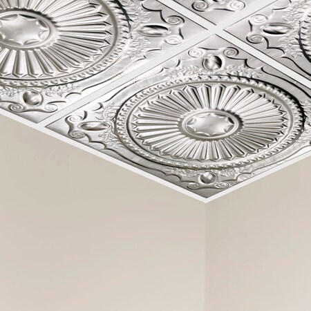 Great Lakes Tin Toronto Ceiling Tile, 24 in W x 24 in L, 15/16 in Grid Size, 5 PK Y5904