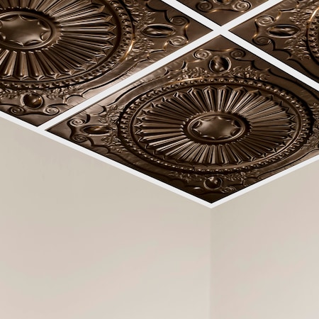 Great Lakes Tin Toronto Ceiling Tile, 24 in W x 24 in L, 15/16 in Grid Size, 5 PK Y5906