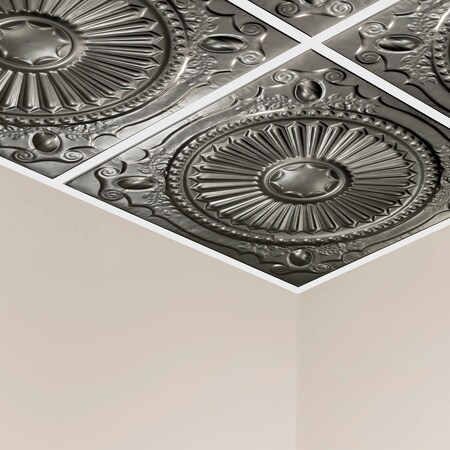 Great Lakes Tin Toronto Ceiling Tile, 24 in W x 24 in L, 15/16 in Grid Size, 5 PK Y5907
