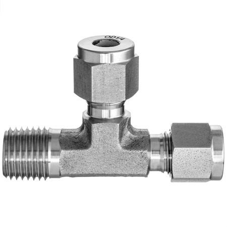 Usa Industrials Instrumentation Fitting, 316SS, Male Run Tee, 1/2" Tube x 3/8" NPT ZUSA-TF-YL-123