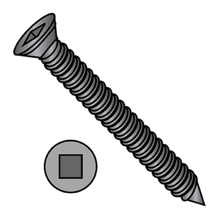 Zoro Select Drywall Screw, #6 x 1-1/4 in, Steel, Trim Head Square Drive, 10000 PK 0620YQFT