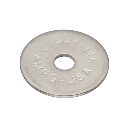 Zoro Select Fender Washer, For Screw Size #6 , Stainless Steel Plain Finish, 25 PK Z0448-316