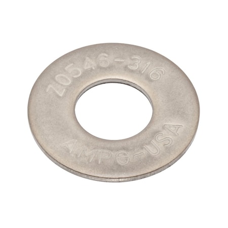 Zoro Select Flat Washer, For Screw Size 7/16" , 316 Stainless Steel Plain Finish, 100 PK Z0546-316