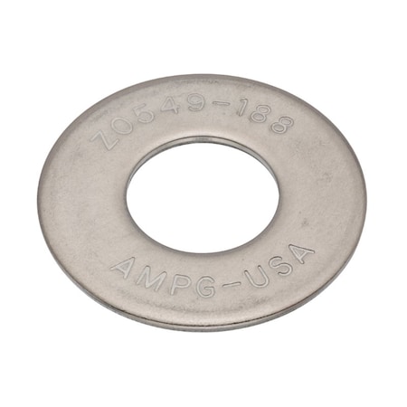 Zoro Select Flat Washer, For Screw Size 5/8" , 18-8 Stainless Steel Plain Finish, 50 PK Z0549-188