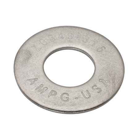 Zoro Select Flat Washer, For Screw Size 5/8" , 316 Stainless Steel Plain Finish, 10 PK Z0549-316