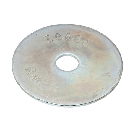 Zoro Select Fender Washer, Fits Bolt Size 3/8 in Steel, Zinc Plated Finish, 100 PK Z0638