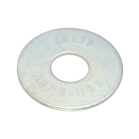 Zoro Select Fender Washer, For Screw Size 1/2 in , Steel Zinc Plated Finish, 50 PK Z0639