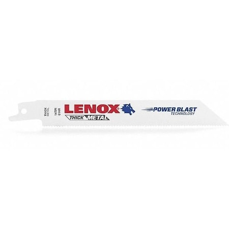 Lenox Reciprocating Saw Blade, TPI 14, 50 UNT, PK4 22756OSB614R