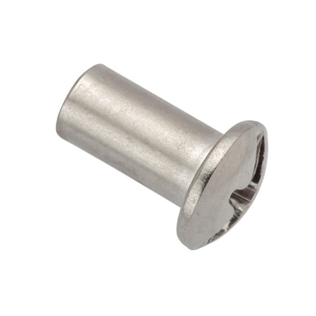 Ampg Combo Barrel, #6-32, 3/8 in Brl Lg, 3/16 in Brl Dia, 18-8 Stainless Steel Unfinished Z4105SS