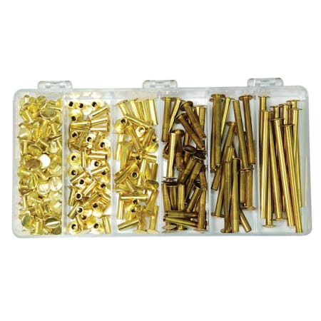 Ampg Bind Post Barrel/Screw 240pc Brass Kit, Brass, Unfinished Finish Z4197