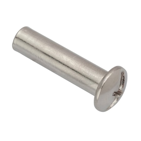 Zoro Select Barrel Bolt, #10-24, 1 in Brl Lg, 1/4 in Brl Dia, Stainless Steel Plain, 5 PK Z4416SS