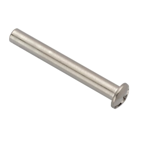 Zoro Select Barrel Bolt, #10-24, 2 in Brl Lg, 1/4 in Brl Dia, Stainless Steel Plain, 5 PK Z4432SS