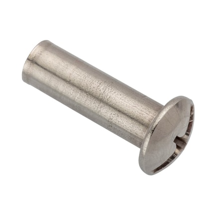 Zoro Select Barrel Bolt, 1/4"-20, 1 in Brl Lg, 5/16 in Brl Dia, Stainless Steel Plain, 5 PK Z4446SS