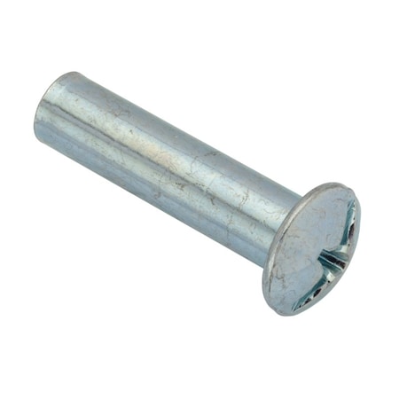Zoro Select Barrel Bolt, 1/4"-20, 1 1/4 in Brl Lg, 5/16 in Brl Dia, Steel Zinc-Plated, 25 PK Z4448
