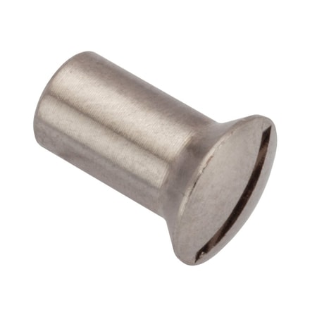 Ampg Barrel Nut, #6-32, 25/64 in Brl Lg, 3/16 in Brl Dia, Brass Nickel Plated Z4802