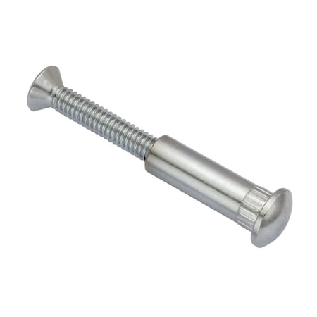 Ampg Arch Barrel/Screw, 1/4"-20, 1-3/8 in Brl Lg, 3/8 in Brl Dia, Brass Chrome Plated Z5152