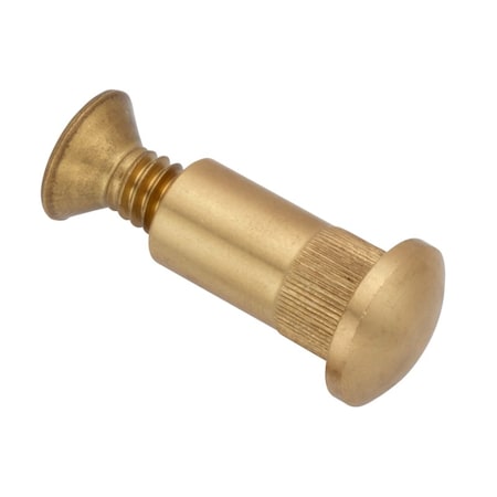Ampg Arch Barrel/Screw, 1/4"-20, 15/16 in Brl Lg, 3/8 in Brl Dia, Brass Unfinished Z5155