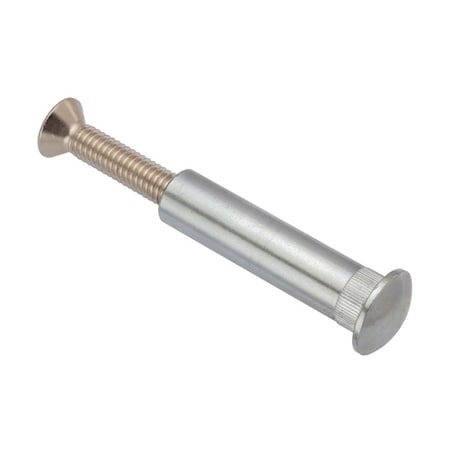 Zoro Select Arch Barrel, 5/16"-18, 2 1/16 in Brl Lg, 1/2 in Brl Dia, Brass Chrome-Plated Z5400
