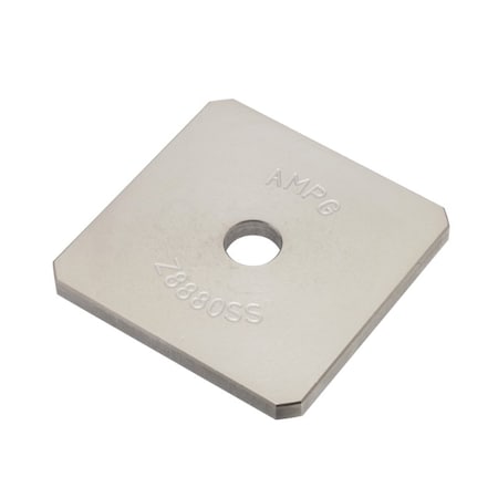 Zoro Select Square Washer, For Screw Size 1/2 in , 18-8 Stainless Steel Plain Finish Z8880SS