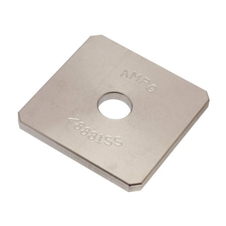 Zoro Select Square Washer, For Screw Size 5/8 in , 18-8 Stainless Steel Plain Finish Z8881SS