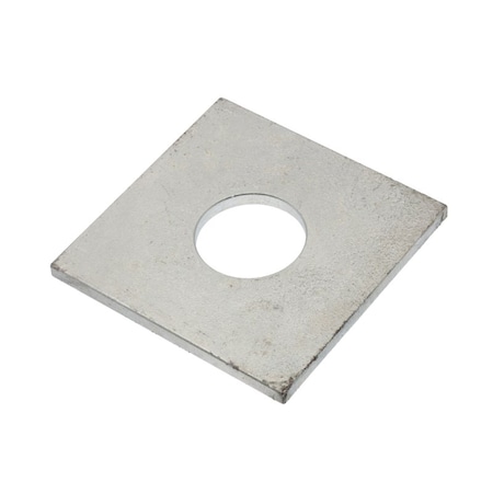 Zoro Select Square Washer, Fits Bolt Size 1 1/2 in , Steel Galvanized Finish Z8897G
