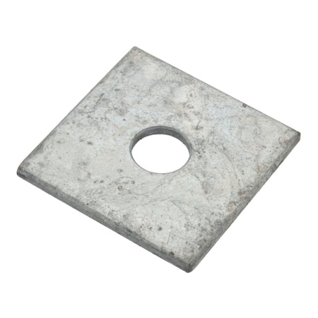 Zoro Select Square Washer, Fits Bolt Size 1/2 in , Steel Galvanized Finish Z8940G