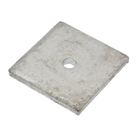 Zoro Select Square Washer, Fits Bolt Size 1/4 in , Steel Galvanized Finish Z8950G