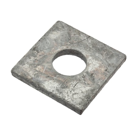 Zoro Select Square Washer, Fits Bolt Size 3/4 in , Low Carbon Steel Galvanized Finish Z8958G