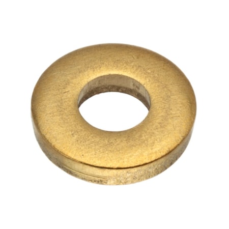 Zoro Select Flat Washer, For Screw Size #8 , Brass Plain Finish Z9160BR
