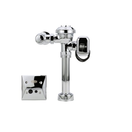 Zurn Toilet Automatic Flush Valve, 1.28 gpf gpf, Polished Chrome, 1 in, 1 1/2 in Spud Coupling ZEMS6000PL-HET